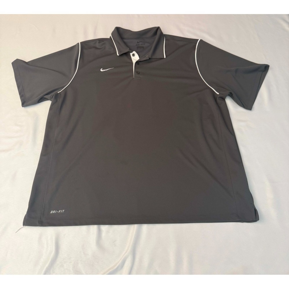 Men's Nike Golf Dri-Fit Black Short Sleeve Polo Shirt Size XXL - Flaw SEE PICS
